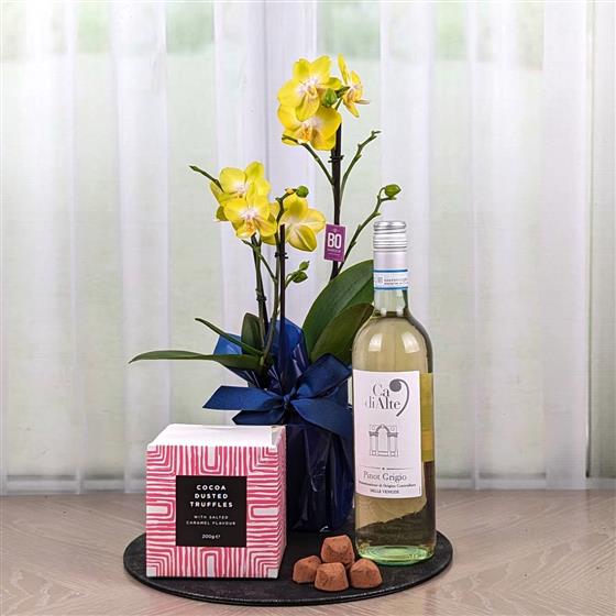 Orchid Chocs and White Wine